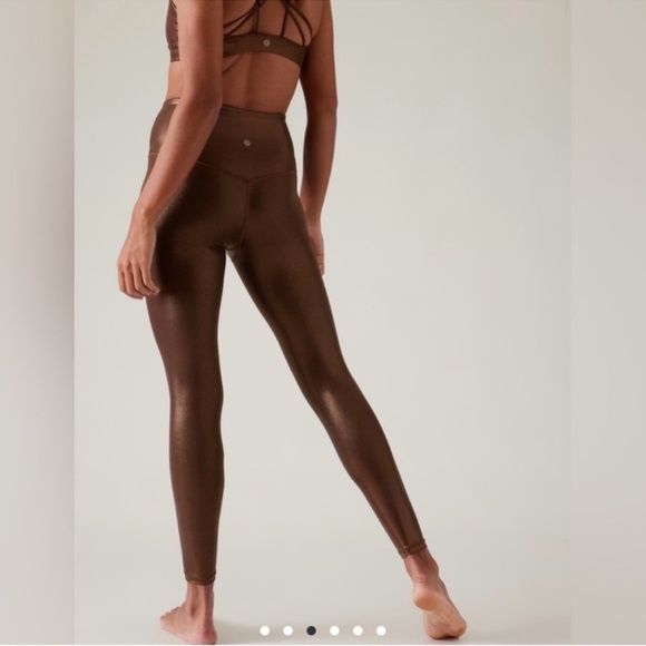 ATHLETA ELATION SHINE TIGHT LEGGING Color  Coffee House Size Large yoga running - Picture 3 of 9